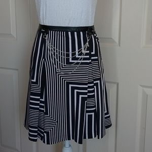 Calvin Klein box pleat skirt with chain detail